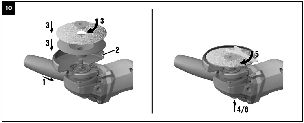 Fitting the abrasive resin-fiber wheel