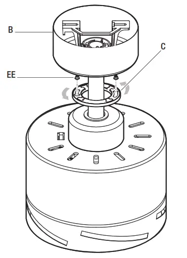 HAMPTON BAY AK376-CH Marino 36 Inch Brushed Steel Ceiling Fan - 15