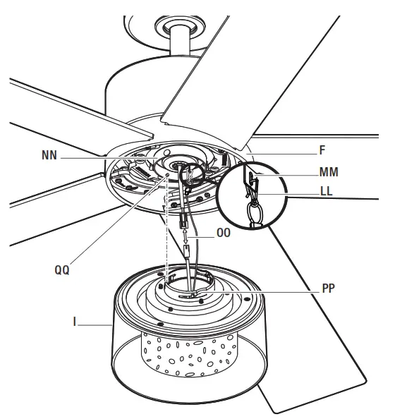 HAMPTON BAY AK376-CH Marino 36 Inch Brushed Steel Ceiling Fan - 17