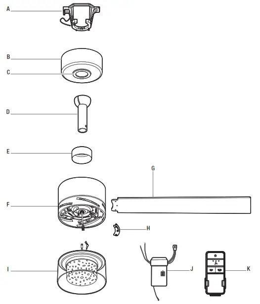HAMPTON BAY AK376-CH Marino 36 Inch Brushed Steel Ceiling Fan - 3