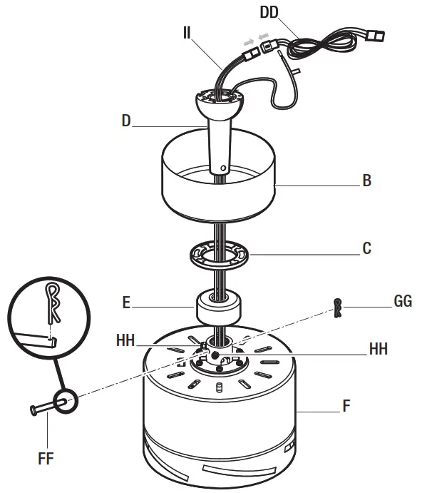 HAMPTON BAY AK376-CH Marino 36 Inch Brushed Steel Ceiling Fan - 8