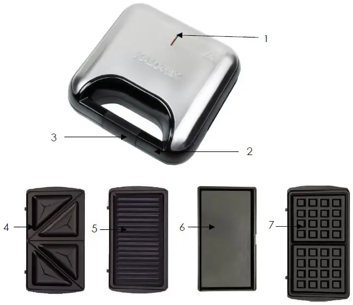 KALORIK-SM-4745-Multi-Purpose-Waffle,-Grill-And-Sandwich-Maker-fig-1