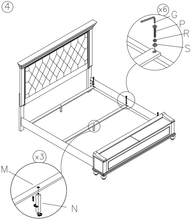 benchcraft B777157 Kanwyn Queen Upholstered Panel Bed - Figure 6