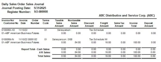 FIG 37 DAILY SALES ORDER SALES JOURNAL