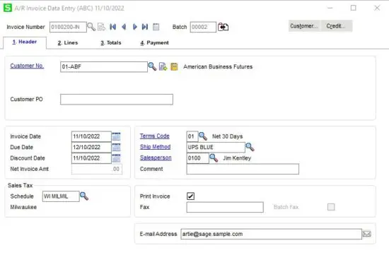 FIG 44 ACCOUNTS RECEIVABLE INVOICE DATA ENTRY PROCESSING