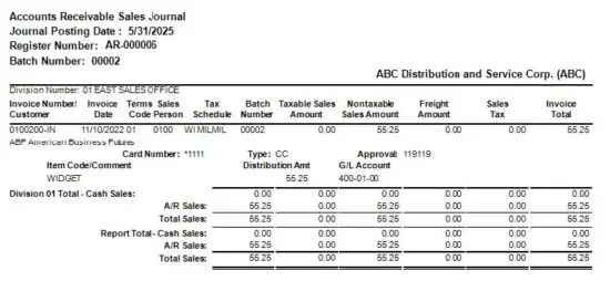 FIG 53 AR SALES JOURNAL PROCESSING