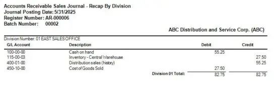 FIG 54 AR SALES JOURNAL PROCESSING