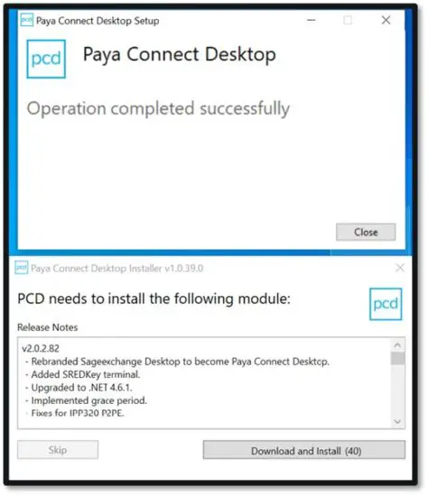 FIG 6 PAYA CONNECT DESKTOP INSTALLATION
