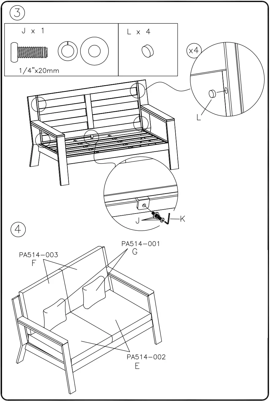 Ashley P514-835 Tropicava Outdoor Loveseat- fig 2