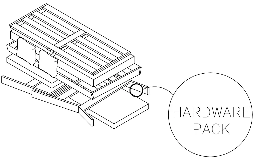 Ashley P514-835 Tropicava Outdoor Loveseat- parts 1