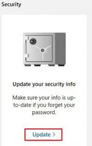 FIG 10 security key to your Microsoft Account