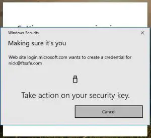 FIG 14 Security Key Setup