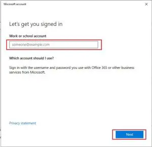 FIG 19 Enter your account and passwords