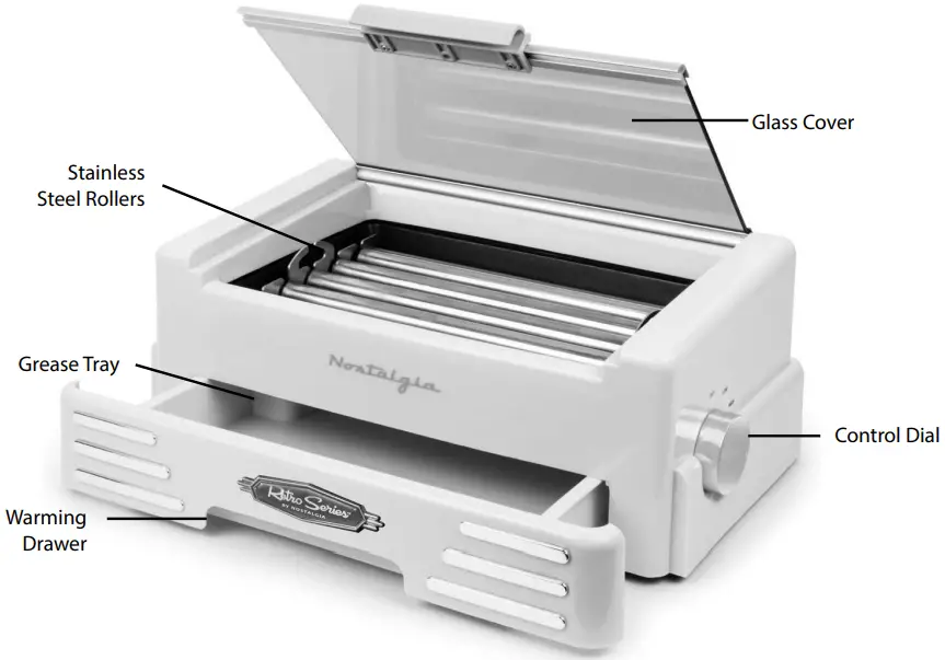 NOSTALGIA HDRHGR86AQ Hot Dog-ASSEMBLY