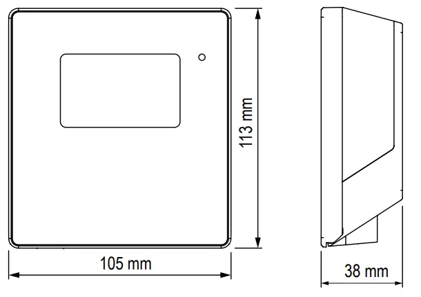 rotronic RMS-LOG-L-D Data Logger with Display - DIMENSIONS
