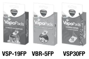 VICKS VUL530 Series NaturalCare Ultrasonic Humidifier Diffuser VapoPads and Nitetime Light - figure 2