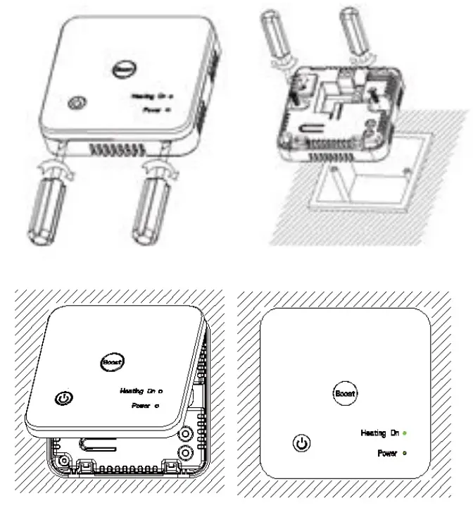 Herschel iQ Heating Controls R2 Wireless Receiver for T2 Thermostat - Mounting onto a recessed box