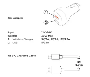 HYPERGEAR 15642 Gravity Wireless Fast Charge Mount -cable