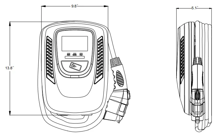 Xiamen Joint Tech JNT-EVC10-AC11 Electric Vehicle AC - Dimensions