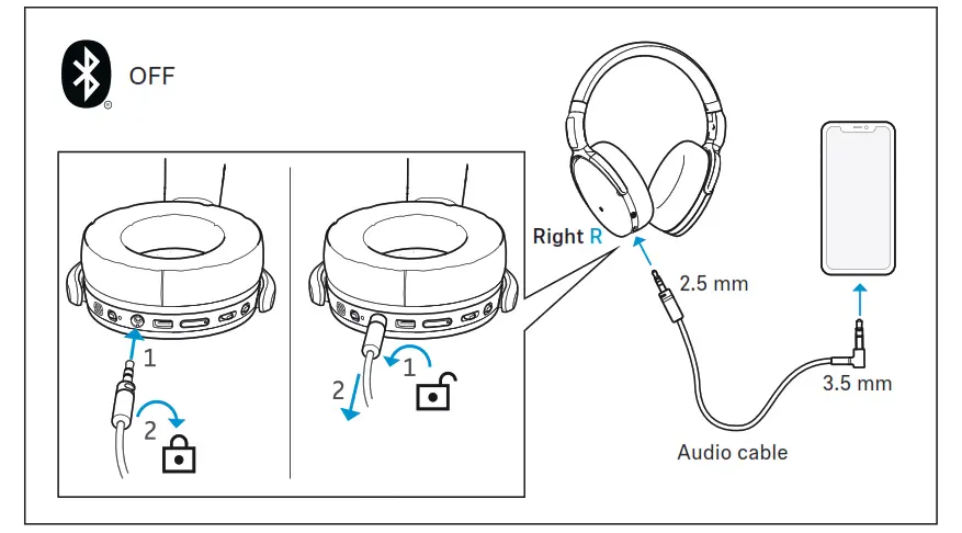 Sennheiser SEBT4 Headphones - Connecting the headphones