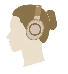 cleer GS 7140 01 A1 Alpha Noise Canceling Wireless Over Hear Headphones - Correct wearing position