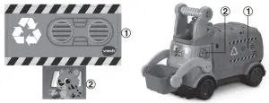 vtech 80 541801 Sort and Recycle Ride On Truck - LABEL APPLICATION