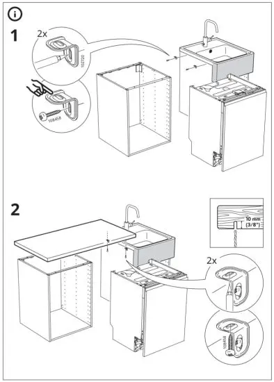 IKEA BREDSJÖN Sink Bowl 2 Bowls W Visible Front Stainless Steel - figure 9