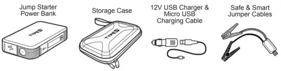 AC532632 Jump Starter and Power Bank - PACKAGE CONTENTS