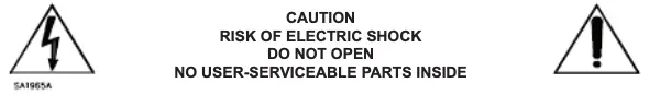 Caution Risk of Electric Shock