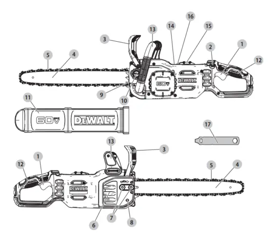 DEWALT DCCS672 60V Max Chain Saw 1