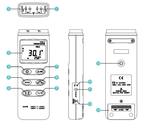 Perfect Prime TC0301 Datalogger Thermometer - sensor connector