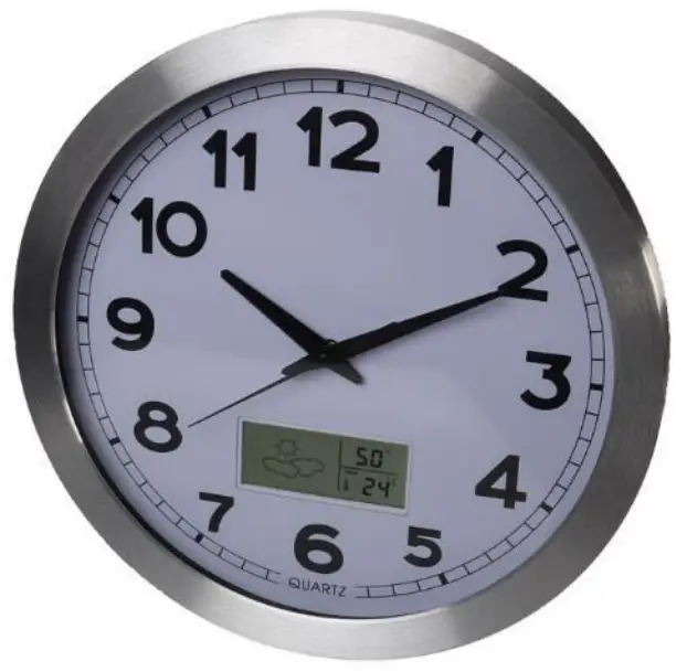 PEREL WC102 Aluminium LCD Wall Clock