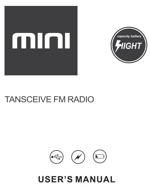 mini MN31 TRANSCEIVER FM RADIO User Manual