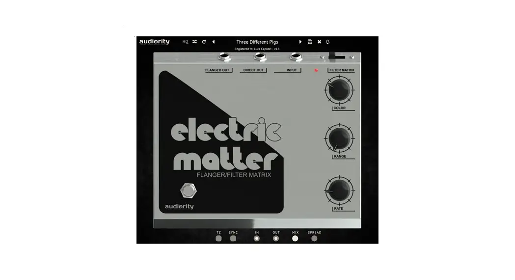 Audiority Vst2 Electric Matter Flanger Filter Matrix Pedal User Manual