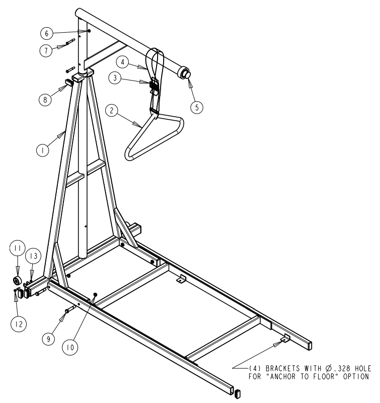 RehabMart 850TRAP Bariatric Trapeze - 1