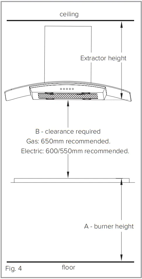 CDA ECHK90 Curved Glass Island Extractor fig 4