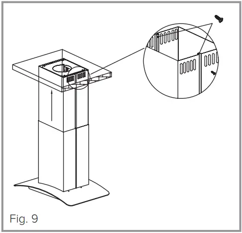 CDA ECHK90 Curved Glass Island Extractor fig 9