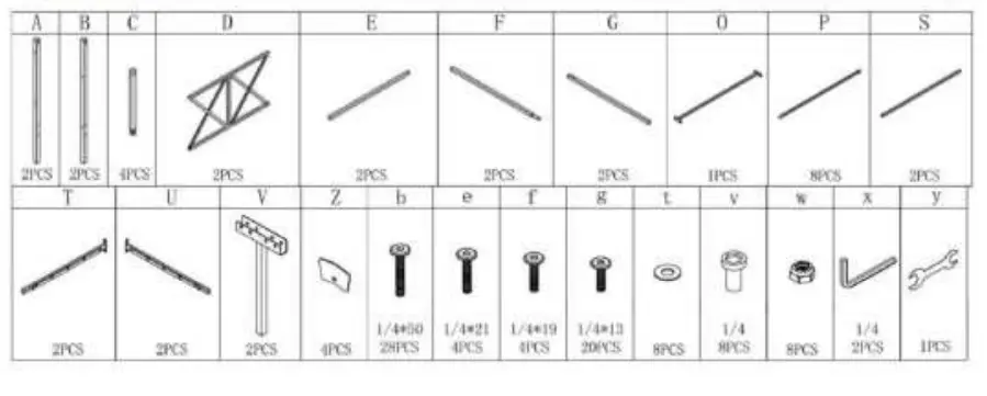 Masbekte-747E-Black-Twin-Metal-Canopy-Bed-Frame-with-X-Shaped-Frame-fig2