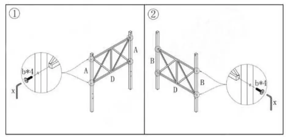 Masbekte-747E-Black-Twin-Metal-Canopy-Bed-Frame-with-X-Shaped-Frame-fig3