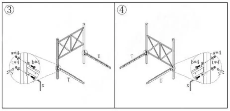 Masbekte-747E-Black-Twin-Metal-Canopy-Bed-Frame-with-X-Shaped-Frame-fig4