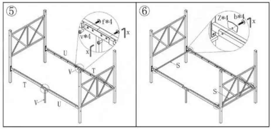 Masbekte-747E-Black-Twin-Metal-Canopy-Bed-Frame-with-X-Shaped-Frame-fig5