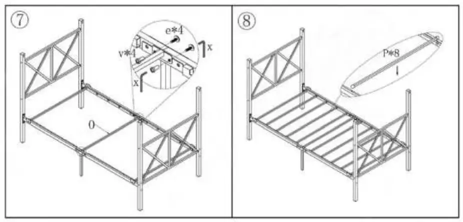Masbekte-747E-Black-Twin-Metal-Canopy-Bed-Frame-with-X-Shaped-Frame-fig6