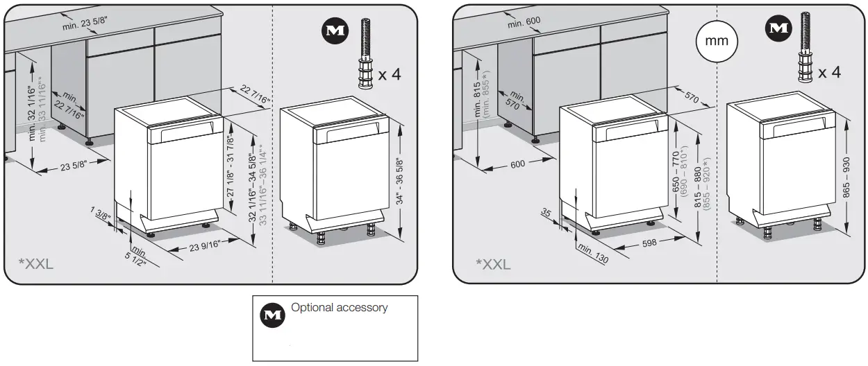 Miele 11605420 Built Under Dishwasher