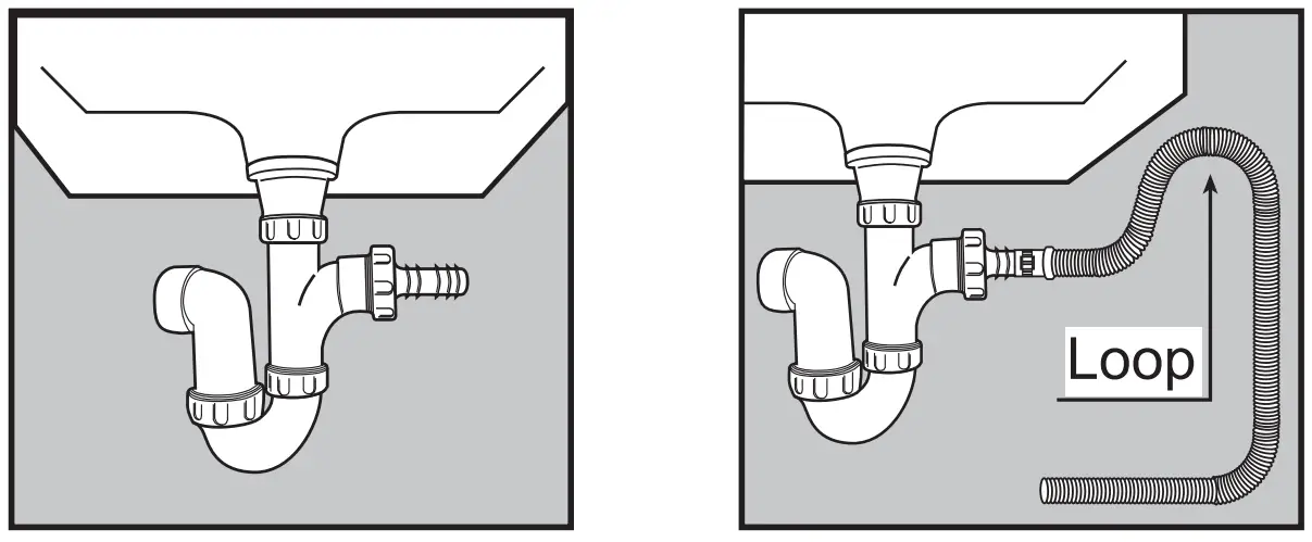 Drain hose connection