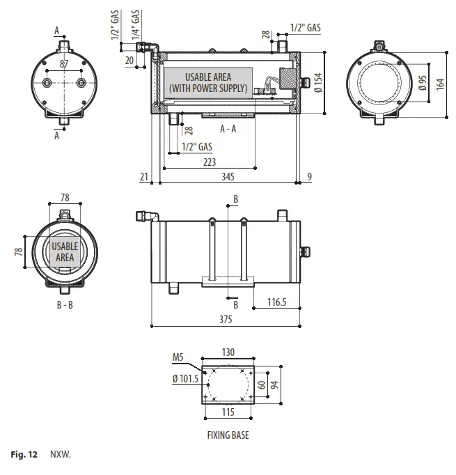 VIDEOTEC NXW Series NXM36 Liquid Cooled Camera Housing - fig 12