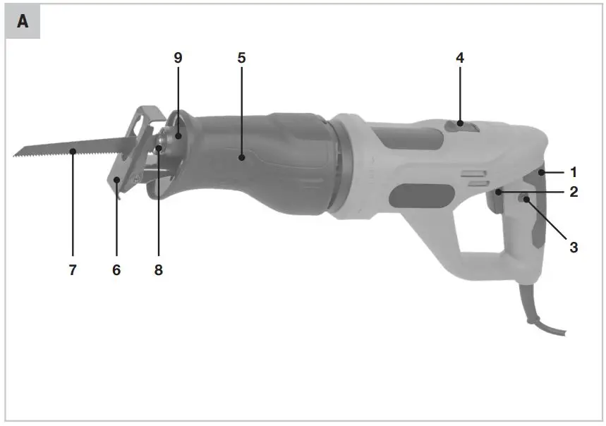 VONROC RS502AC Reciprocating Saw Instruction Manual - Fig A