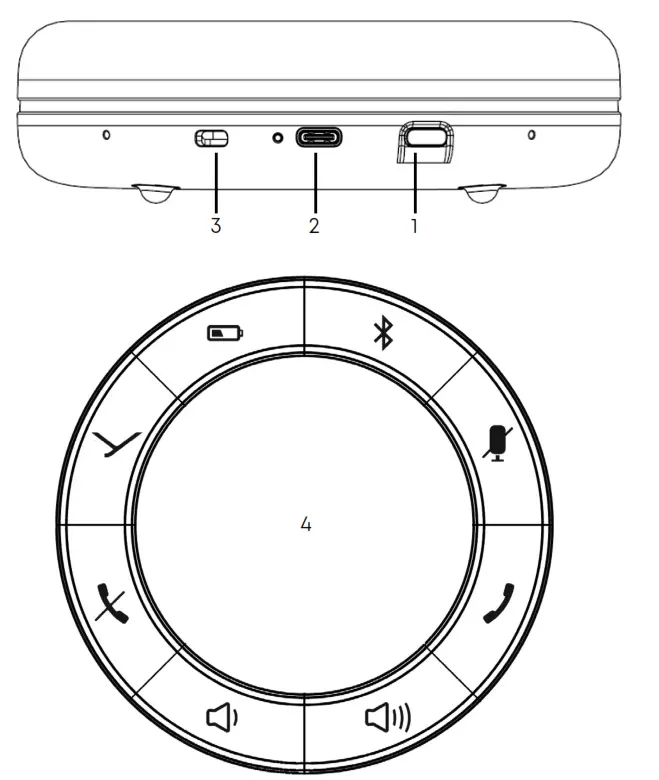 beyerdynamic Space Wireless Bluetooth Speakerphone - button