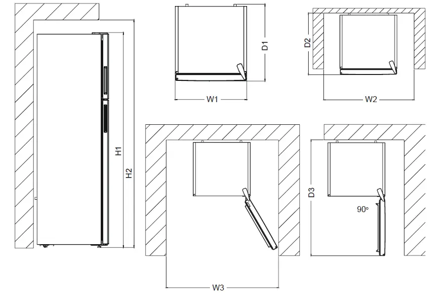 CANDY CDV1S514EWHE Fridge Freezer fig (2)