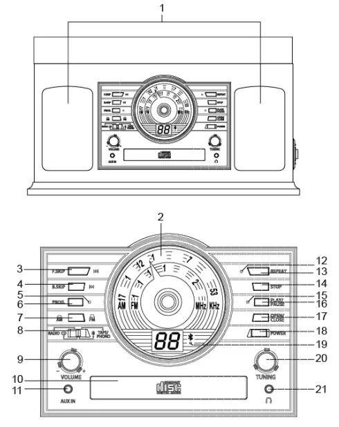 Crosley CR7011A-GY McQueen Entertainment Center with Bluetooth-1