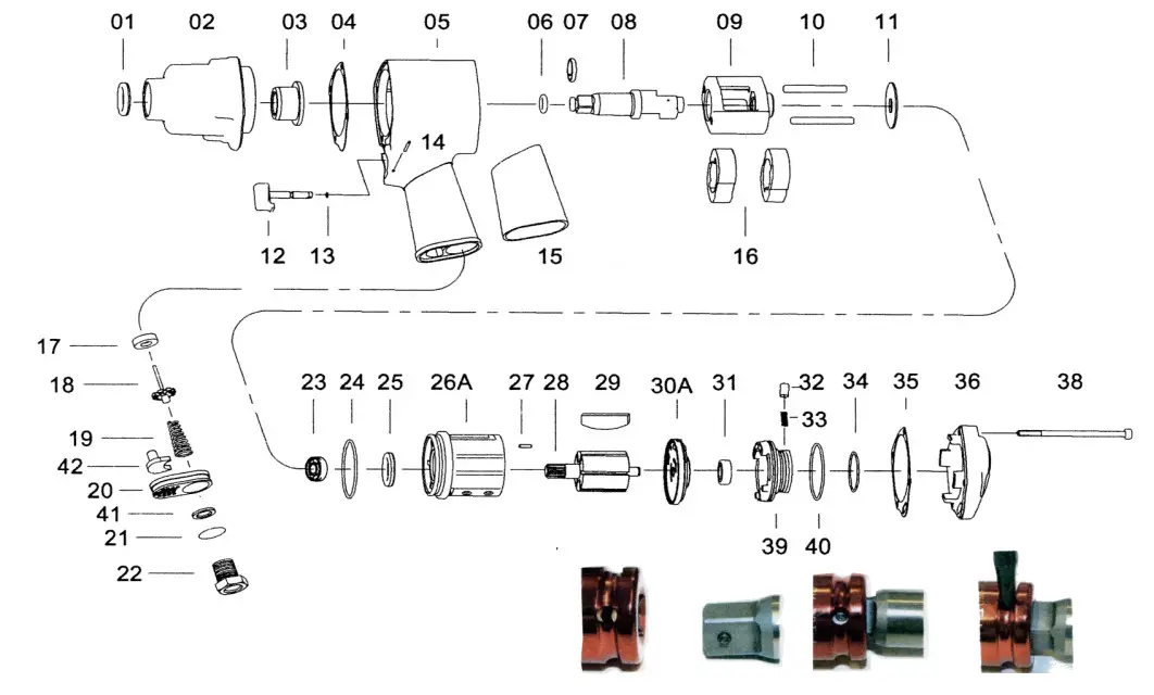 Taylor Pneumatic Tool Company T-8849A Impact Wrenches